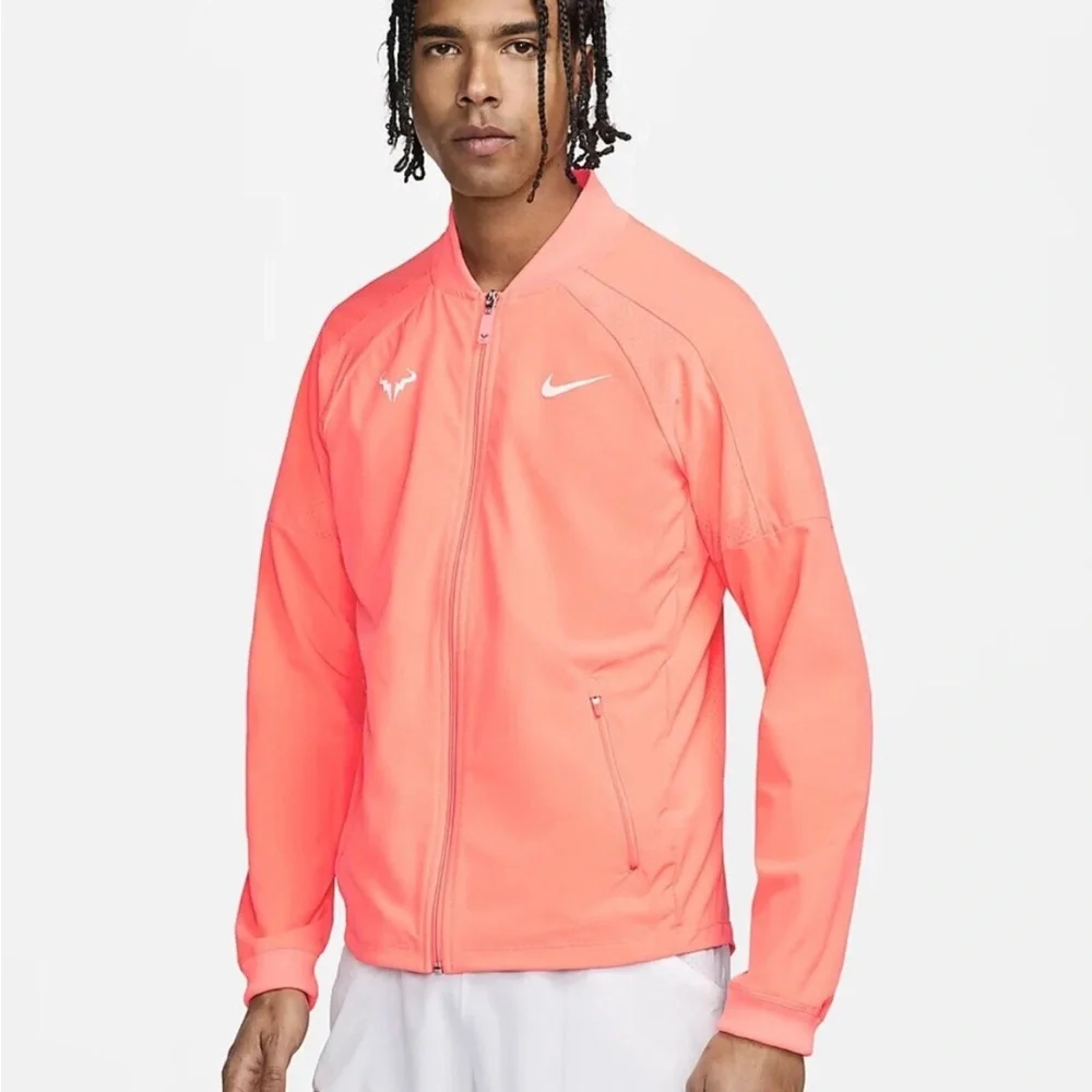 Nike Rafa Nadal Tennis Dri-Fit Tennis Jacket Orange Blast DV2885-854 Men Size L